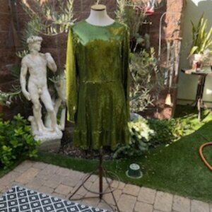 Green sequin dress